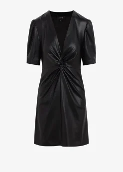 MILLIE TWISTED VEGAN LEATHER DRESS